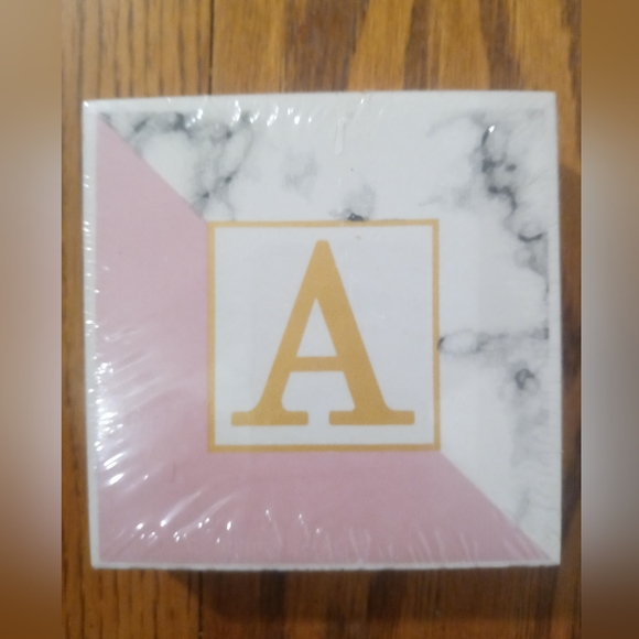 Marbled Letter Ceramic Coaster Set - Four (4) Packs - Picture 2 of 7